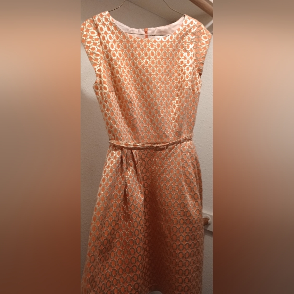 Lotus Grace gold and salmon dress